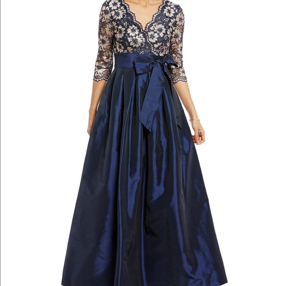Jessica Howard navy ball gown